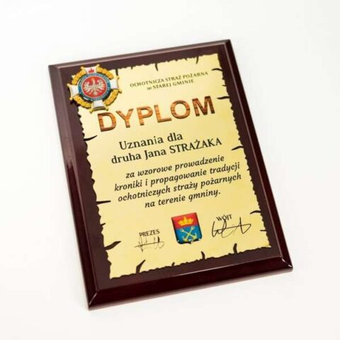 Dyplom uznania OSP – metalizowany