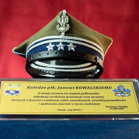 Gratulacje awansu - rogatywka Wojsk Lądowych plexi