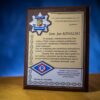 Podziękowanie za służbę w Policji – drewniany dyplom