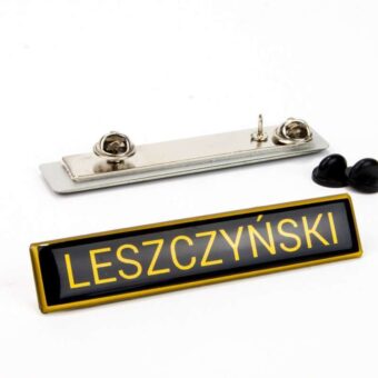Identyfikator imienny WP złoty na pinsy