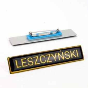 Identyfikator imienny na pinsy WP złoty