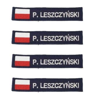 Haftowany identyfikator imienny Policyjny z flagą - 4 szt.