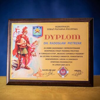Dyplom za zasługi OSP na blasze